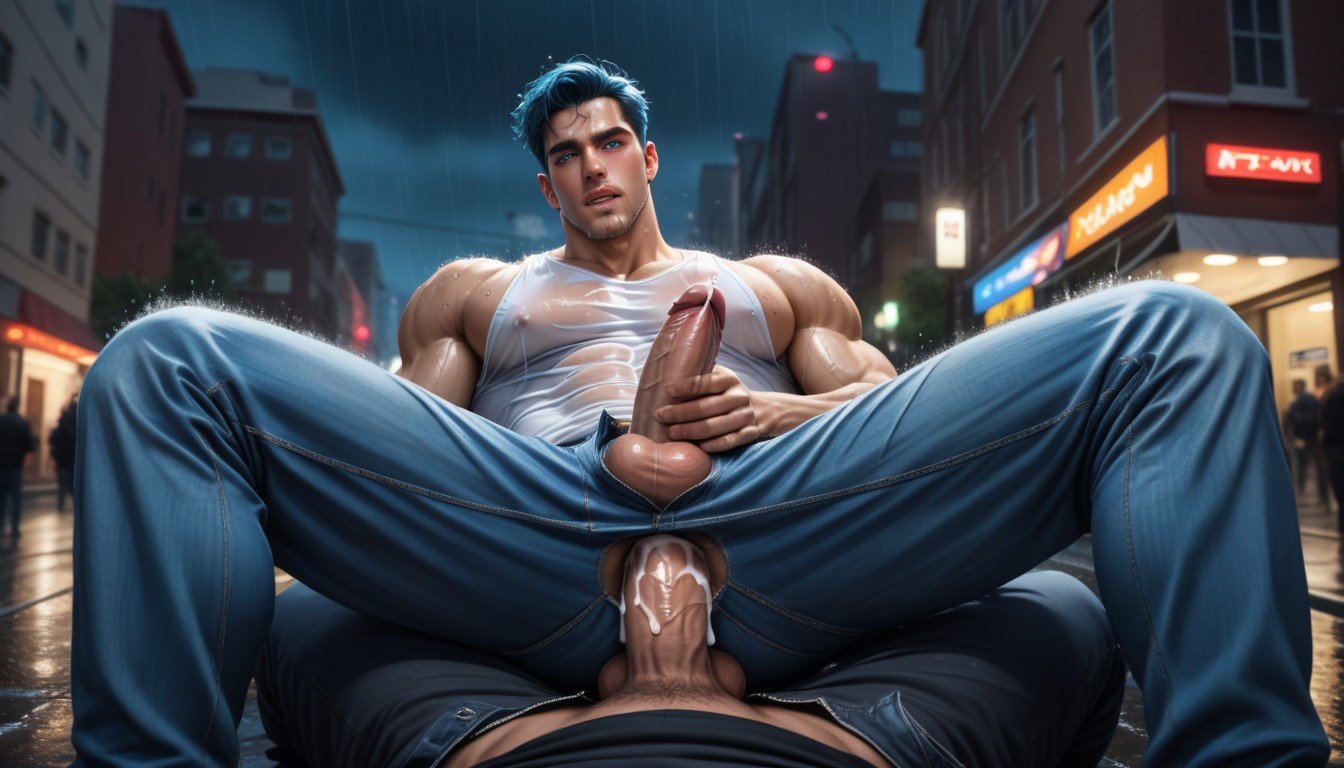 Shaded Skin, On Guy, Cock Dripping Precum게이 AI 포르노