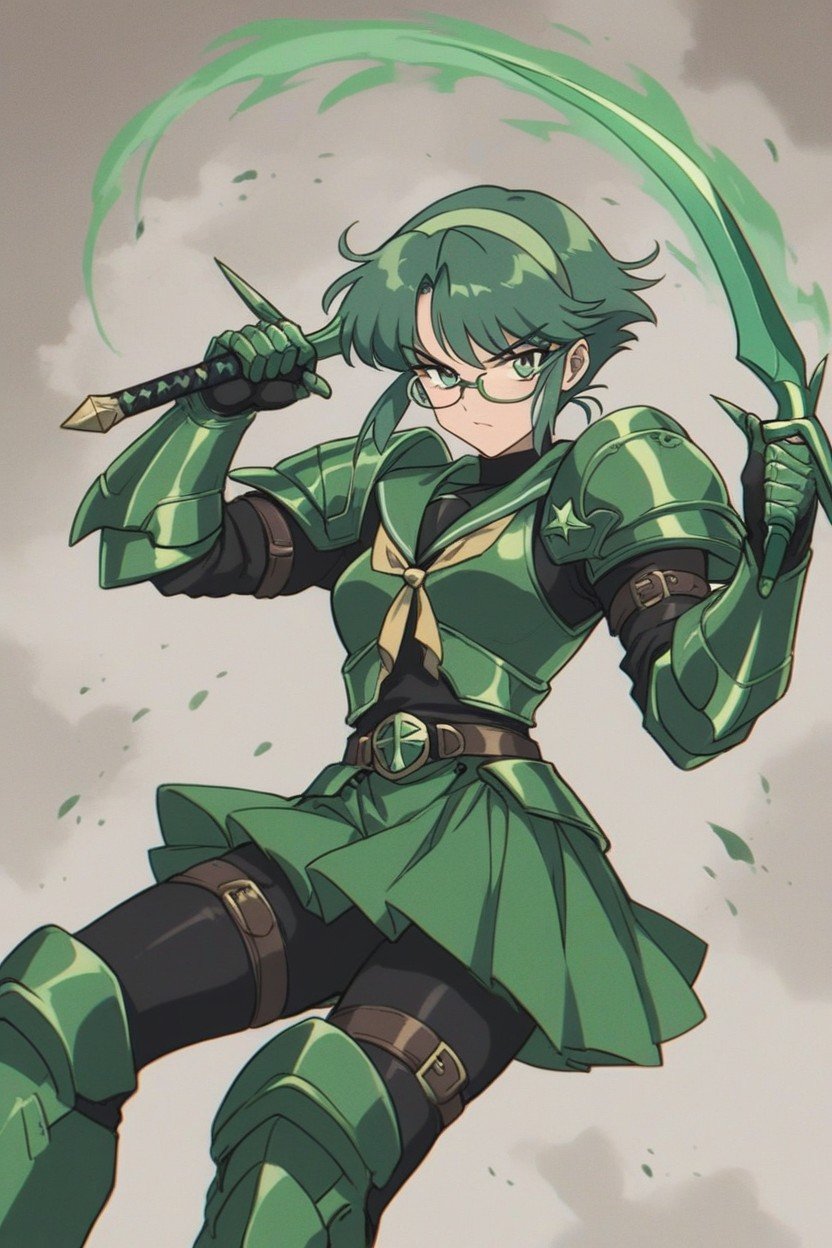 Green Whirlwind Background, Small Ass, Bangs Hentai AI Porn