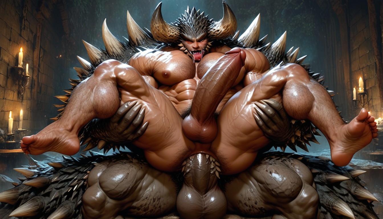Monster Embracing Elf, Long Thick Cock, Moaning AI Porn