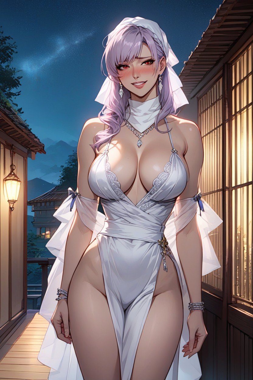 Ultra Detailed, Lavender Hair, Rounded AssファーリーAIポルノ