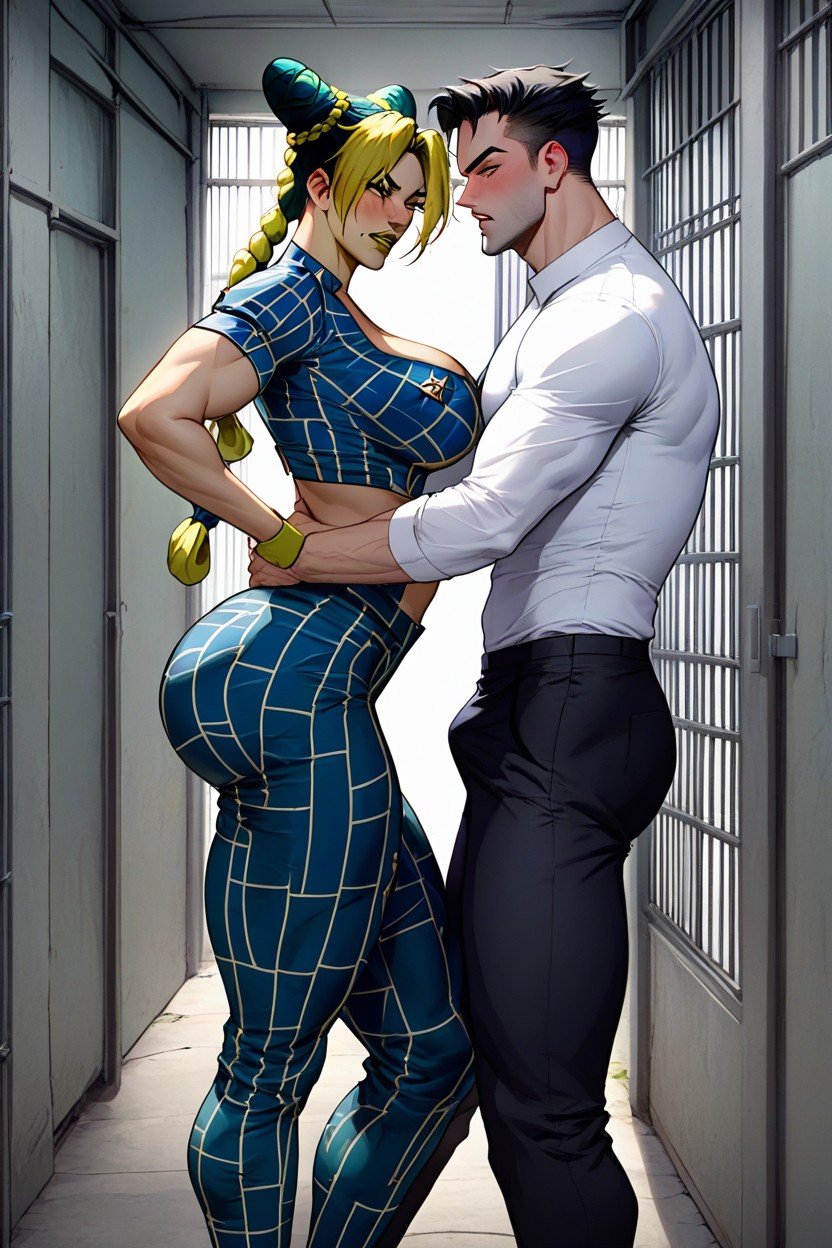 Man Grabs Jolynes Ass Above Her Pants, Thick Thighs, Man Uses Both His Hands To Grab Jolynes ButtAI兽人黄片