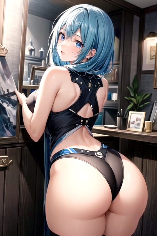 Curvy Bent Over Facing Camera Ass Up, 18+, Blue Hair게이 AI 포르노