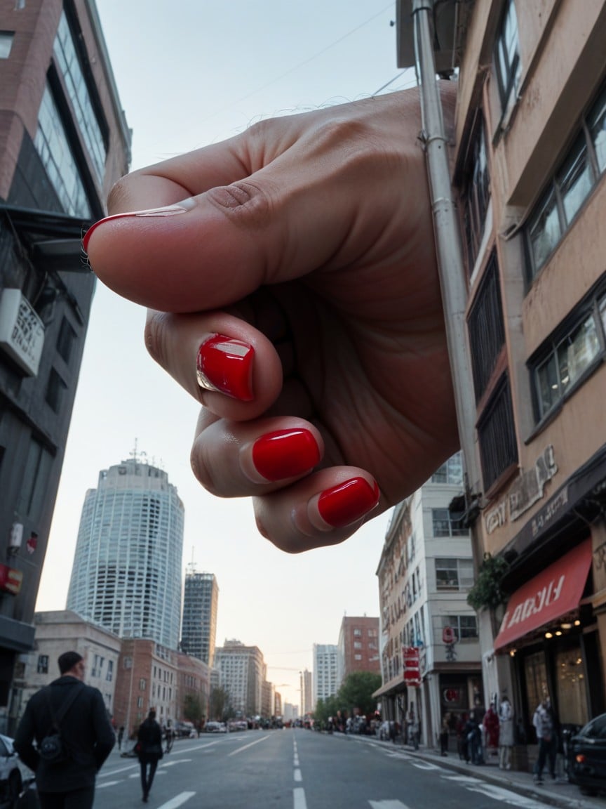 Giantess Food, Destroys City, Red Nails게이 AI 포르노