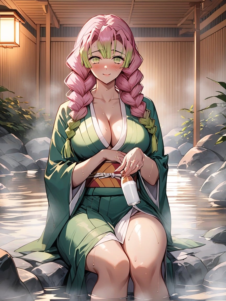 Thick Thighs, Onsen, KimonoAI黄漫