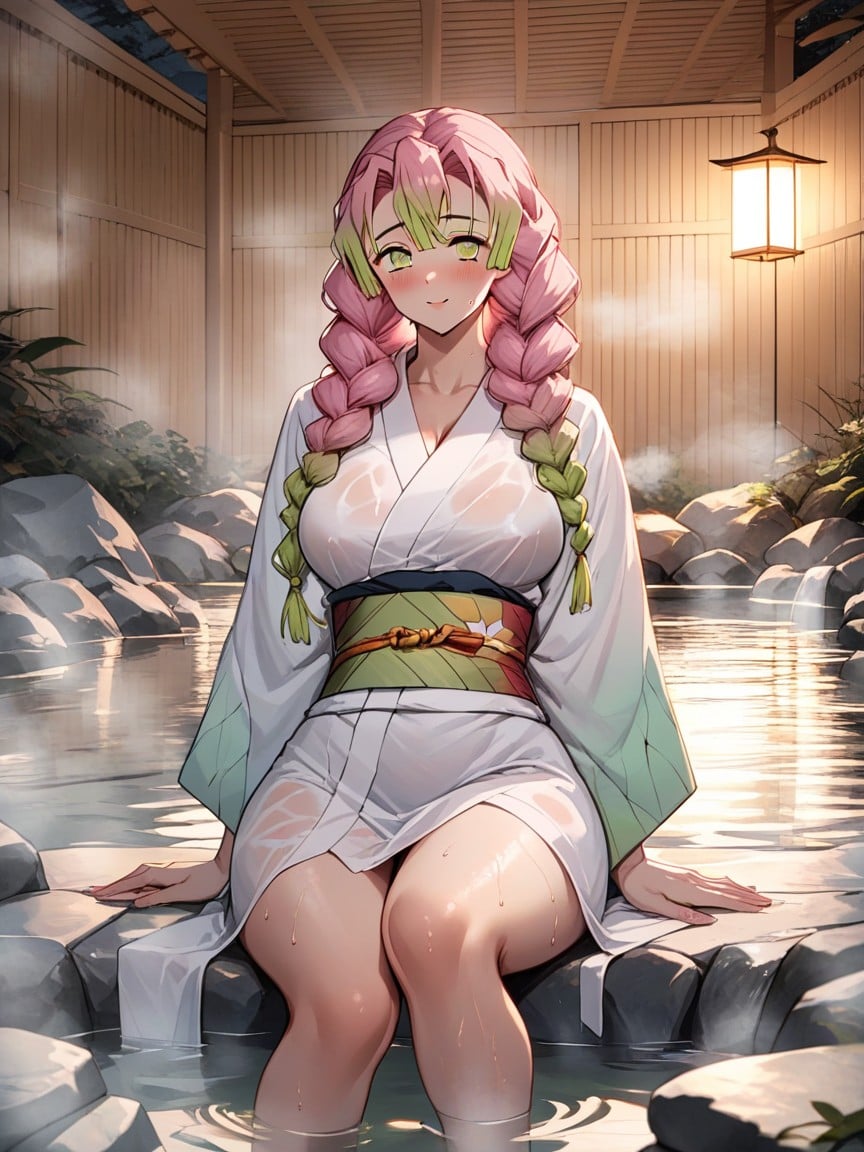 Onsen, Big Boobs, Mitsuri From Kimetsu No YaibaAI黃漫