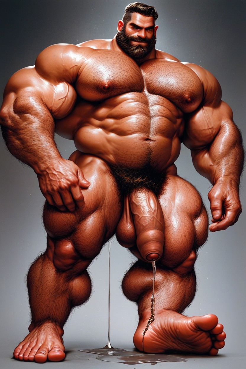 Long Uncut Cock, No Pants, Hairy Arms ゲイAIポルノ