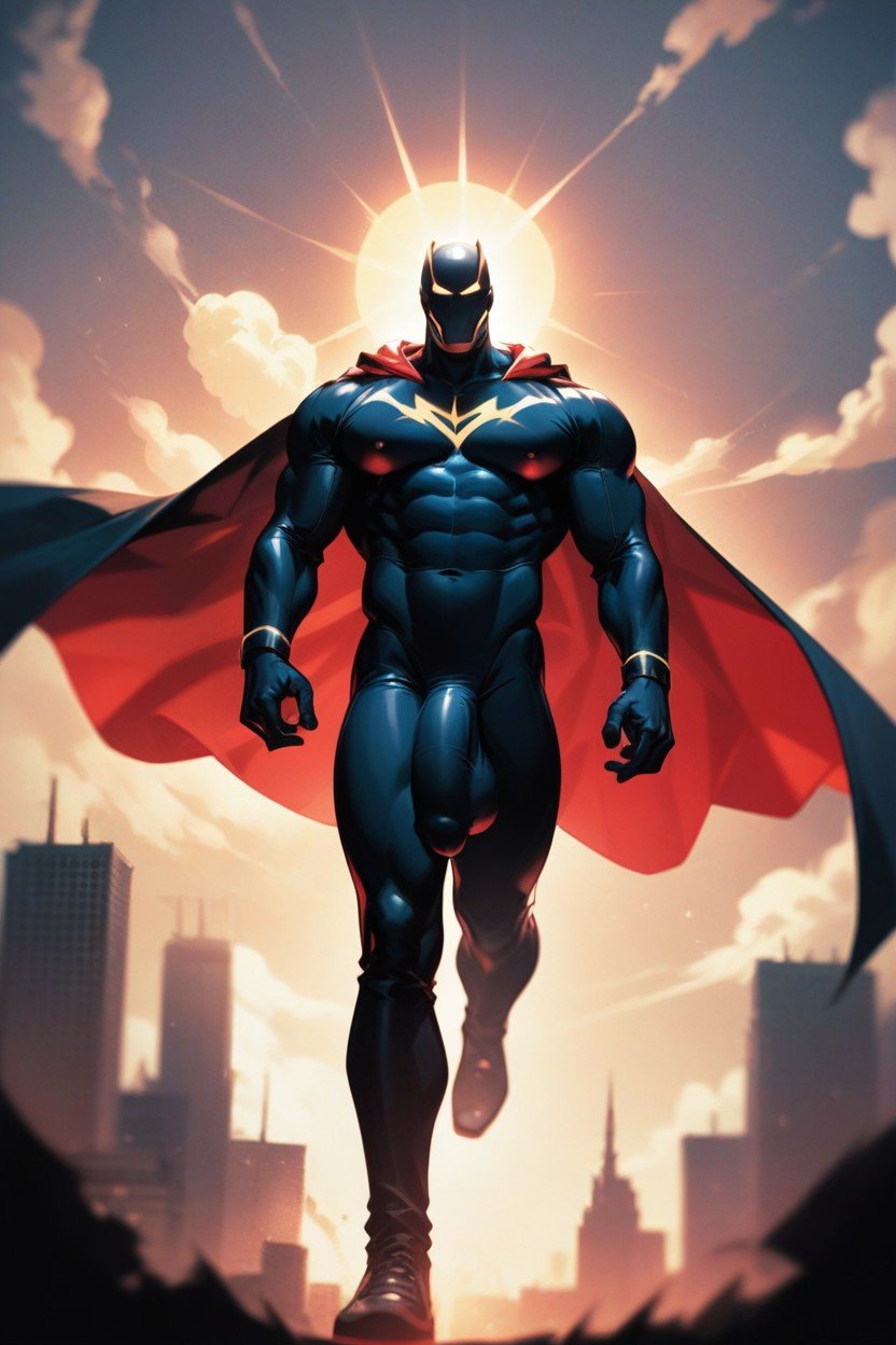 And His Suit Has Intricate Designs That Reflect His Heroic Nature Below Him, Black Suit, Ull BodyPorno IA Gay