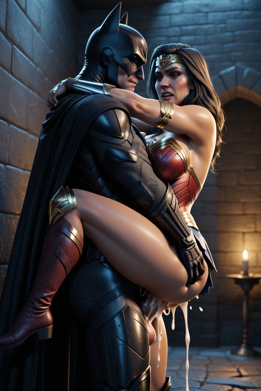 Wonder Woman And Batman, Fully Clothed, 18+ Pornografia peluda com IA