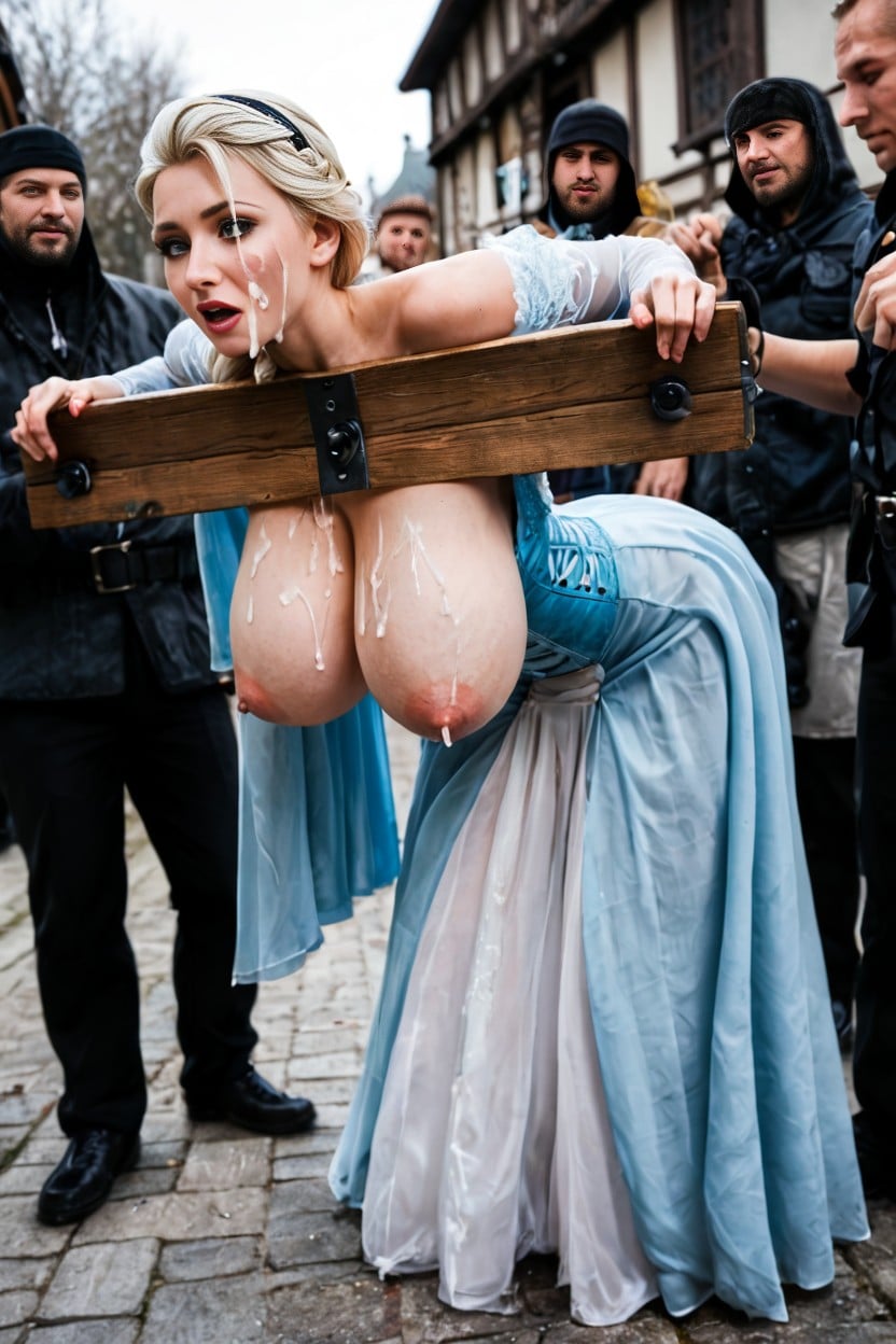 Cumshot, Full Body, Elsa From Frozen Wearing Her Classic Gown AI Porn