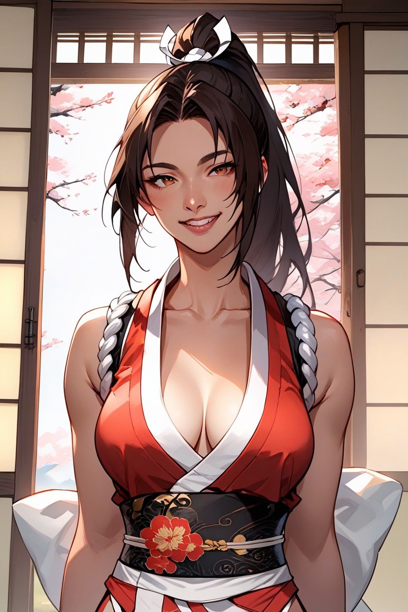 Mai Shiranui, 笑, 半身照AI黄漫