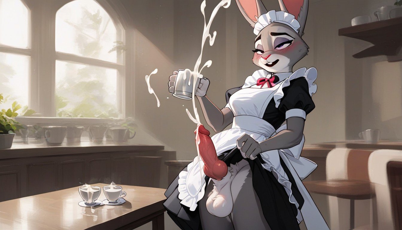 18+, Piss In Cup, Maid Uniform Furry AI Porn