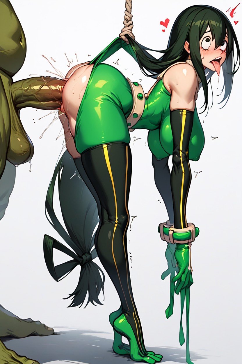 Tsuyu Asui, Giant Long Massive Orc Cock Deep Penetration Inside The Tsuyus Pussy, Getting Fuck This Giant OrcPorno shemale IA