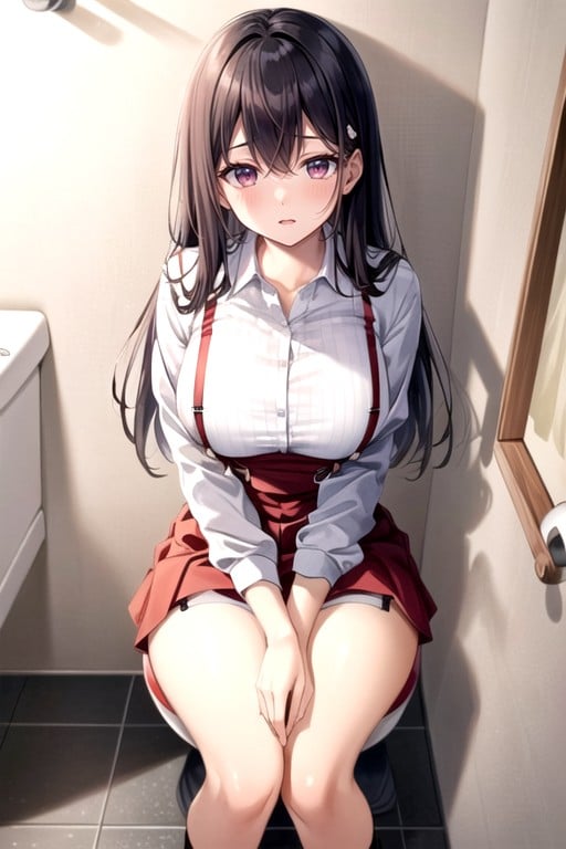 White Dress Shirt, Red Suspender Skirt, 18+Porno shemale IA