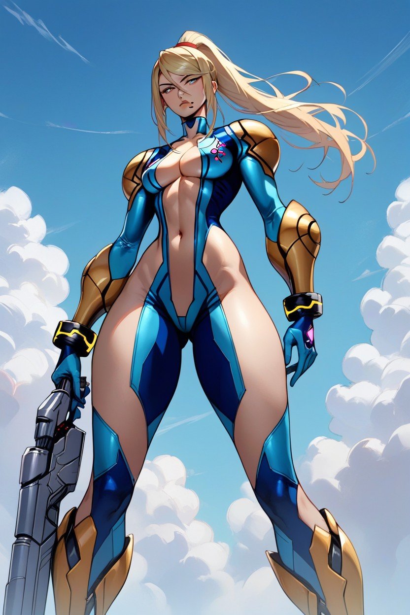 Blue Zero Suit, Long Legs, Perfect Booty Hentai AI Porn