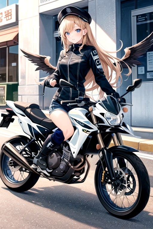 Deltamon Riding A Bike, Kawasaki Offload Motor Bikes, Break Full Body FigureニューハーフAIポルノ