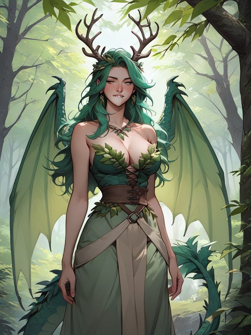 Big Druid Dragon Wings, Médiéval, Grande LongueurPorno IA transsexuelle