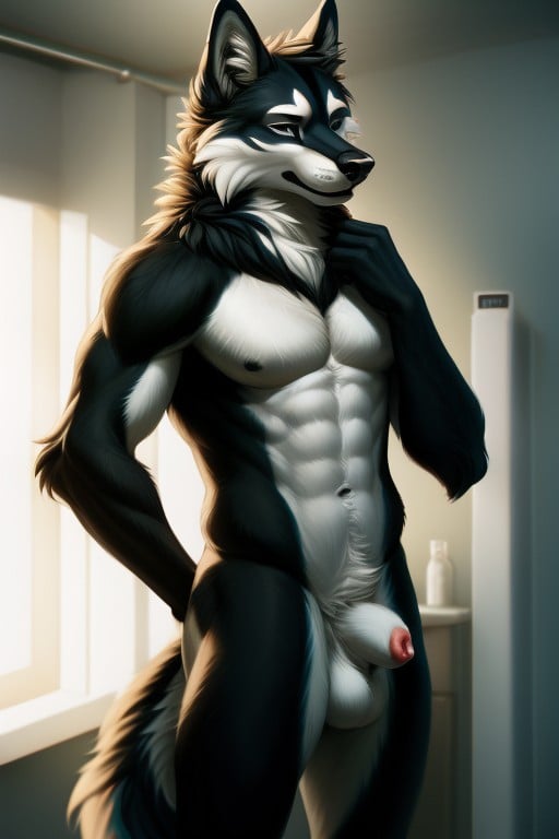 Husky, Sheath, Standing퍼리 AI 포르노