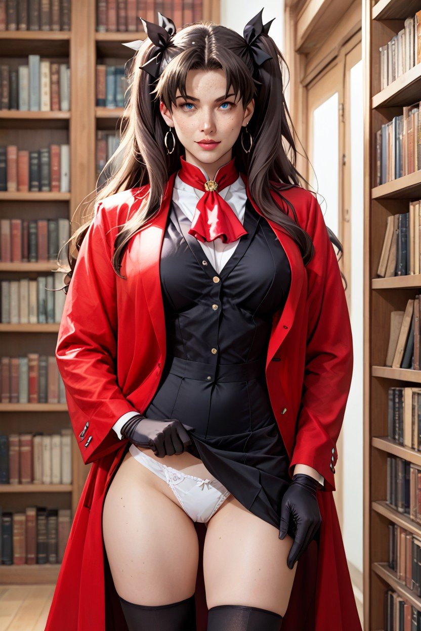 Waist Shot, Freckles, Rin Tohsaka From Fate Hentai AI Porn