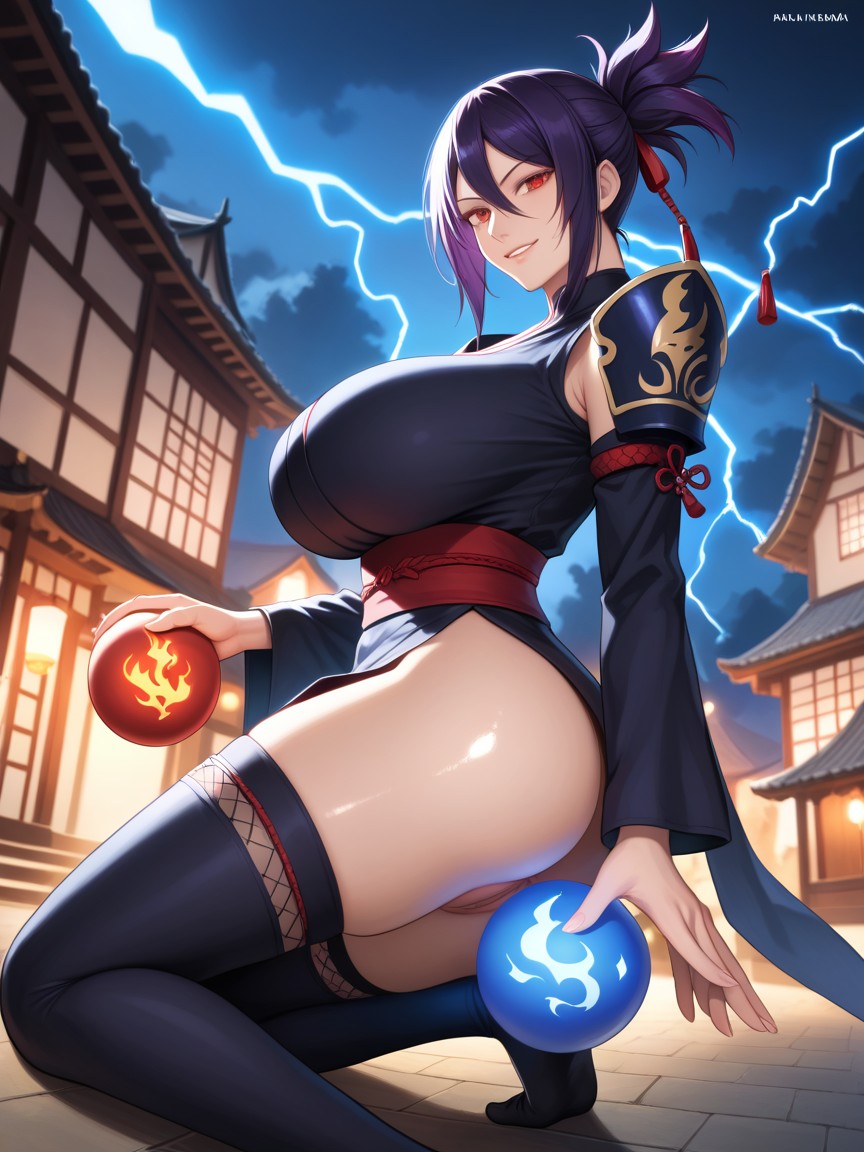 Night, Thigh Highs, High Resolution Hentai AI Porn