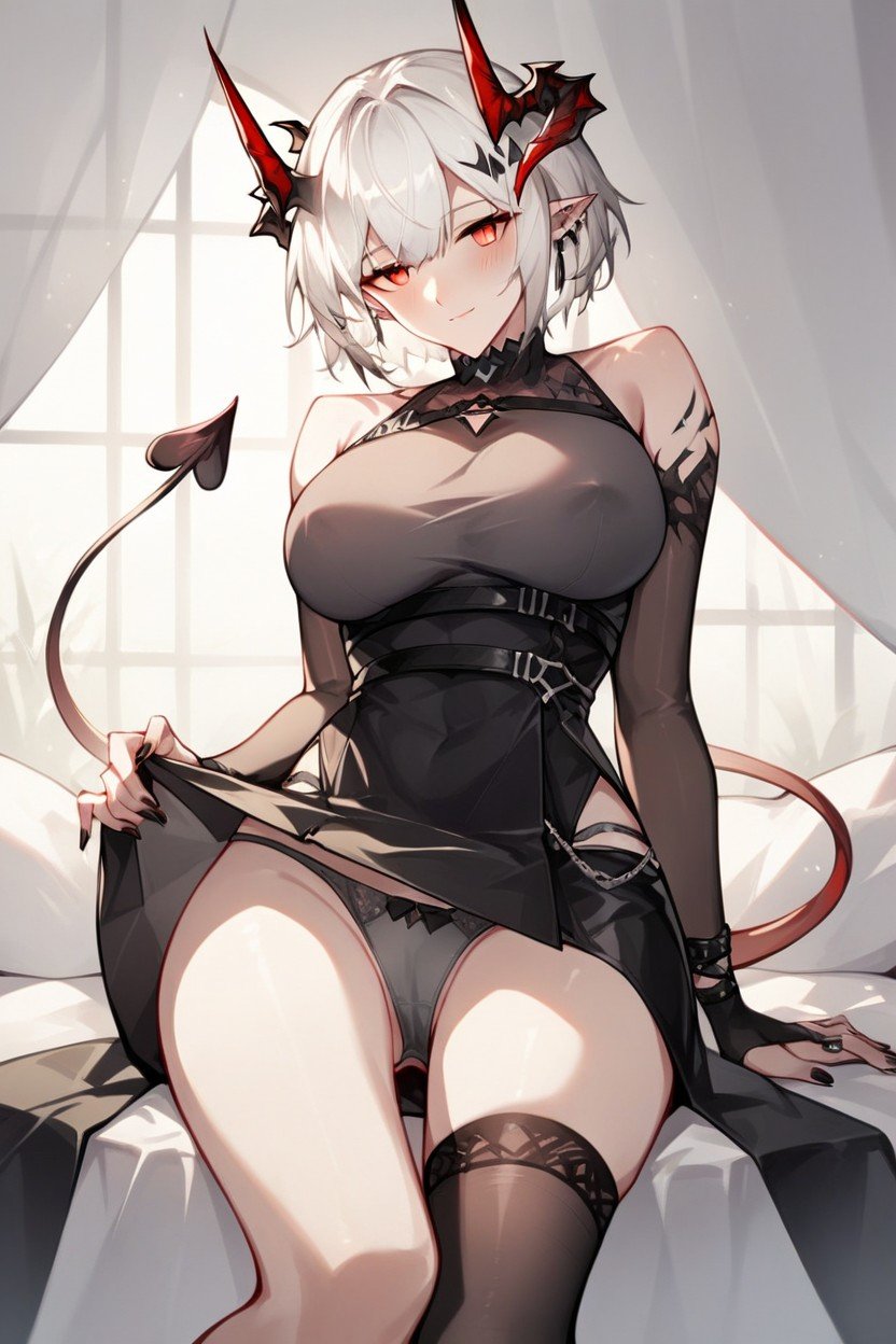 White Hair, 18+, Black Skirt Furry AI Porn