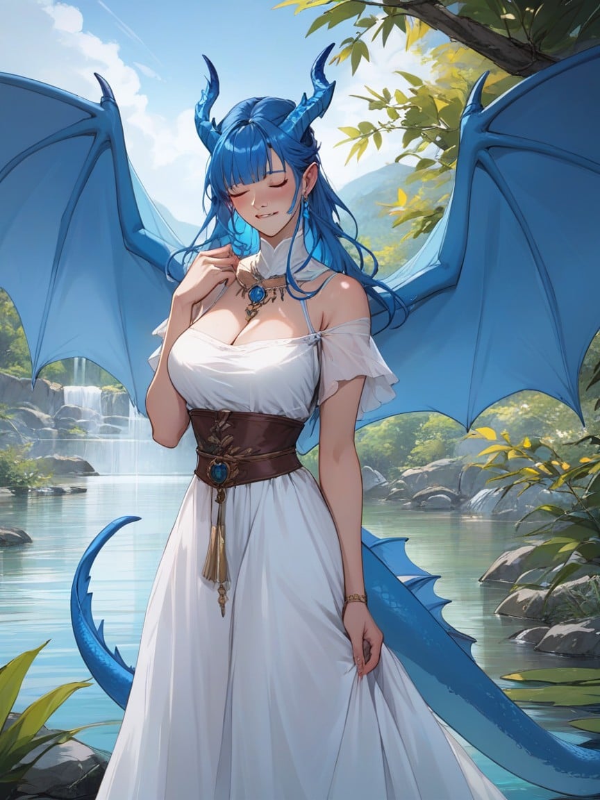 Medium Breast, Water Dragon Woman, 18+ Furry AI Porn