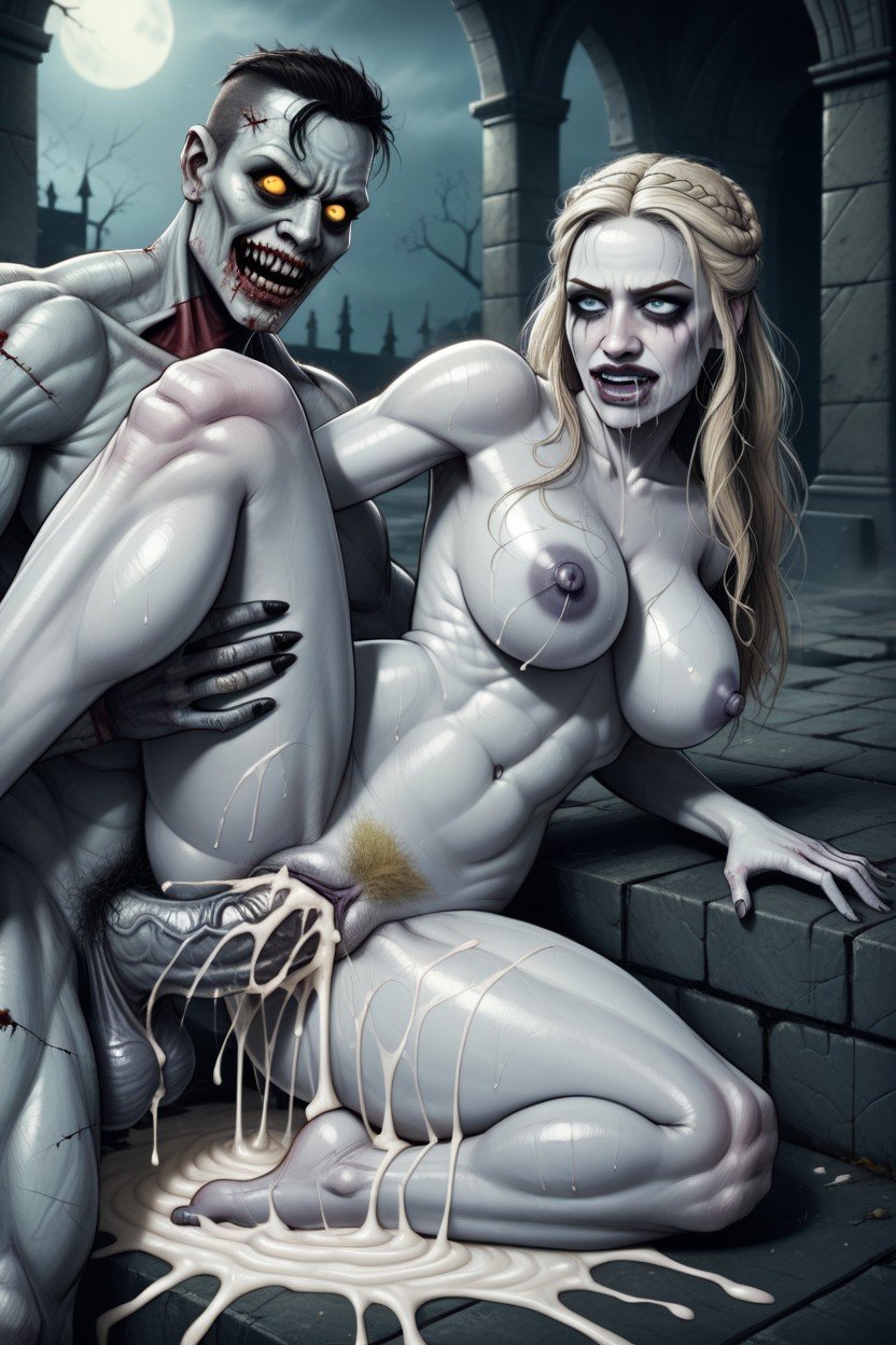 Zombie Evil Eyes, Blue Eyes, Cum In Throat Furry AI Porn