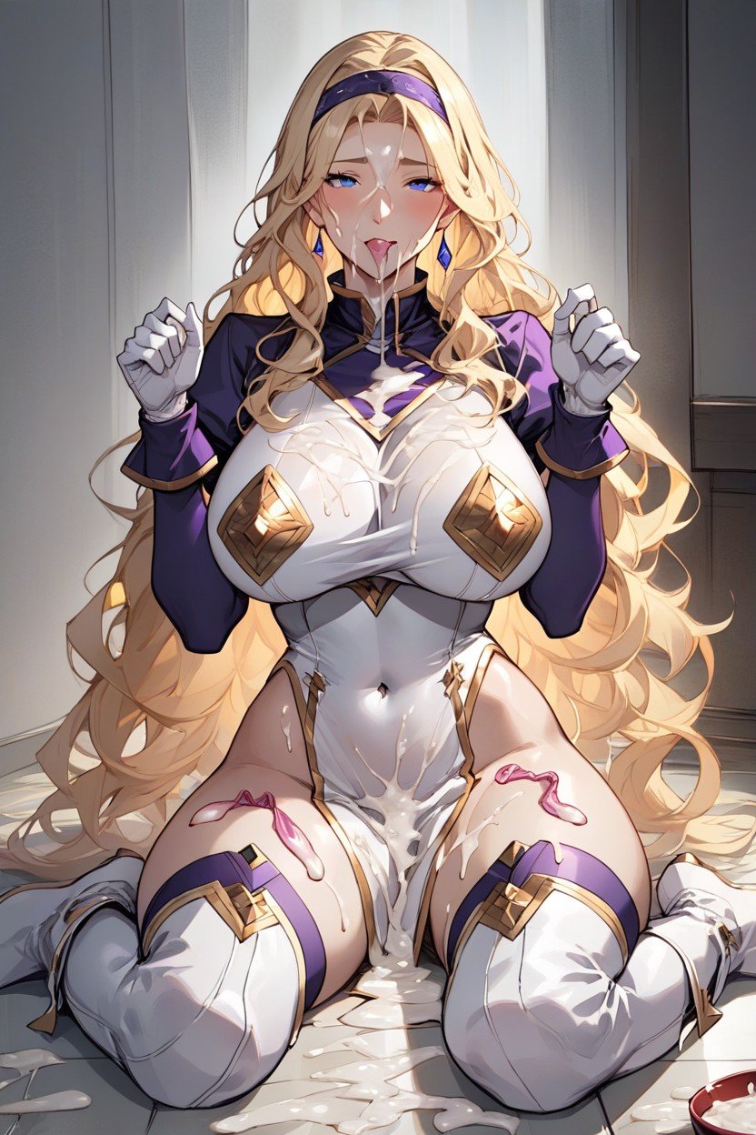 Pubic Hair, Keyhole, Purple Juliet Sleeves With Intricate Golden Details Furry AI Porn