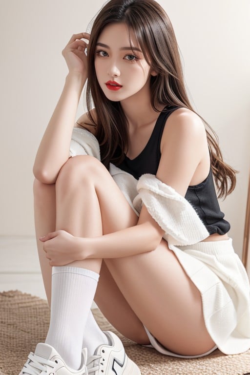 Red Lips, Black Socks, White Sneaker Asian AI Porn