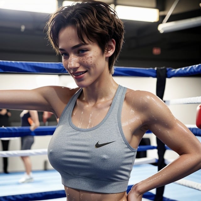 Boxing Gloves, Beauty, Perfect Face게이 AI 포르노