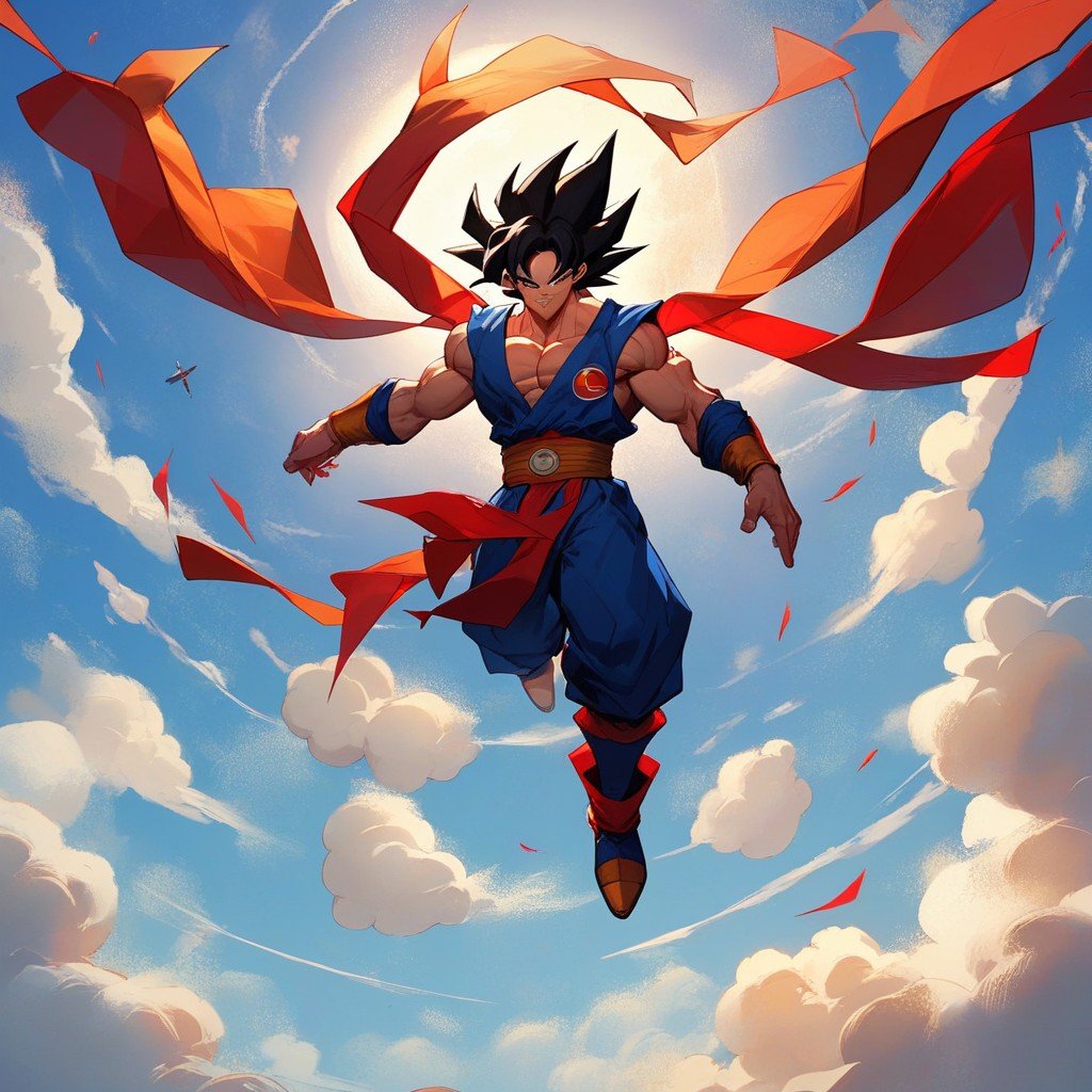 18+, Original Goku Appearance, Goku Standing On His Flying Nimbus Hentai AI Porn