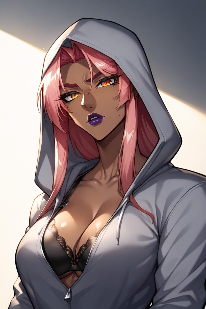 Looking Down At Viewer, Dark Skinned Female, Close Up Face And BreastsPorno IA Hentai