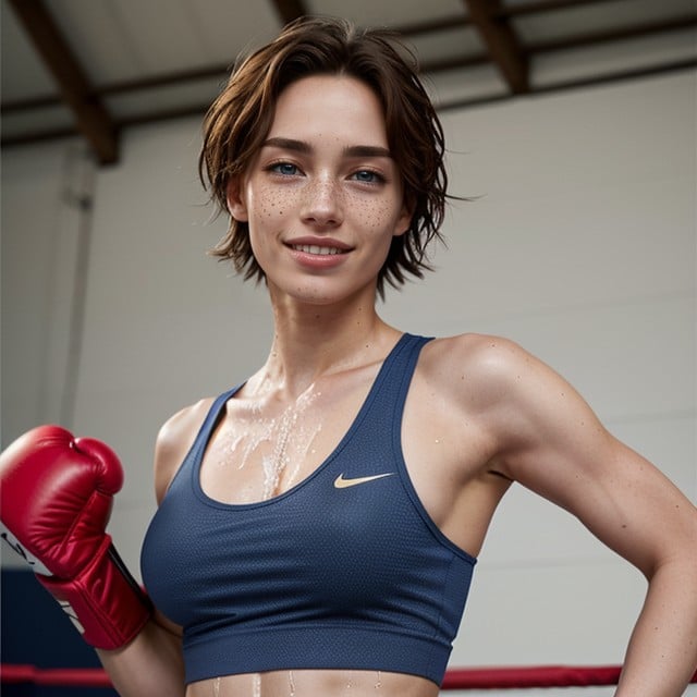 Boxing Move, Beauty, Beautiful Feminine Tomboy With Lanky BodyPorno shemale IA