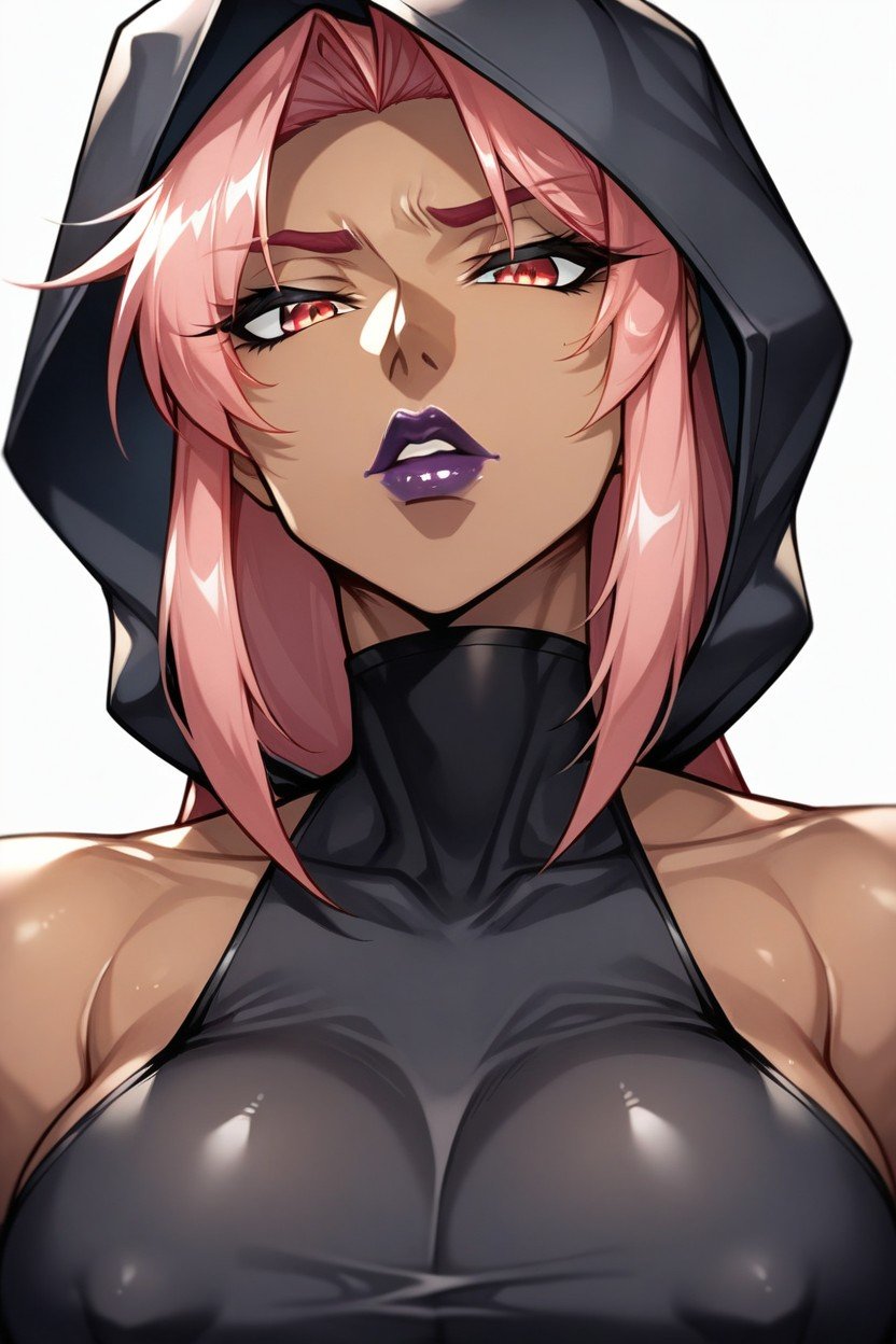 Pink Hair, Big Full Lips, 腰部鏡頭AI黃漫