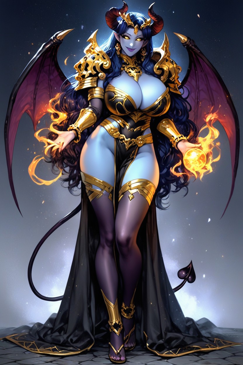 Sexy Pose, Gold Rings, Astaroth From Shinra Bansho Hentai AI Porn