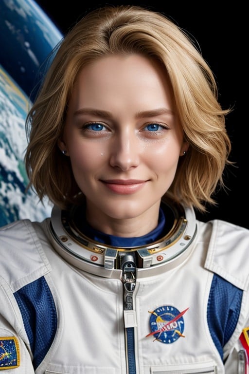 Blonde Hair, Space Suit, Blue Eyes AI Gay Porn