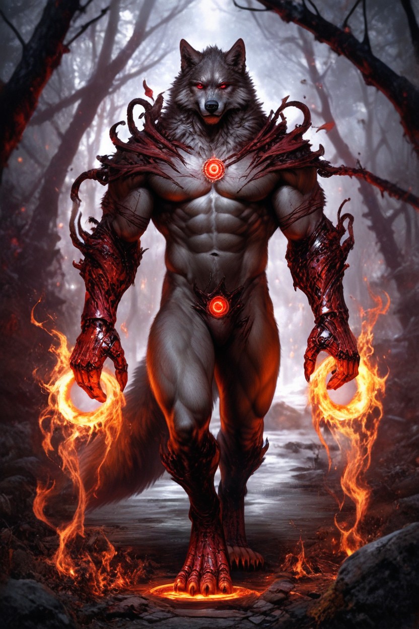 Black And Grey Body Pattern, Eyes, Wide Torso Furry AI Porn