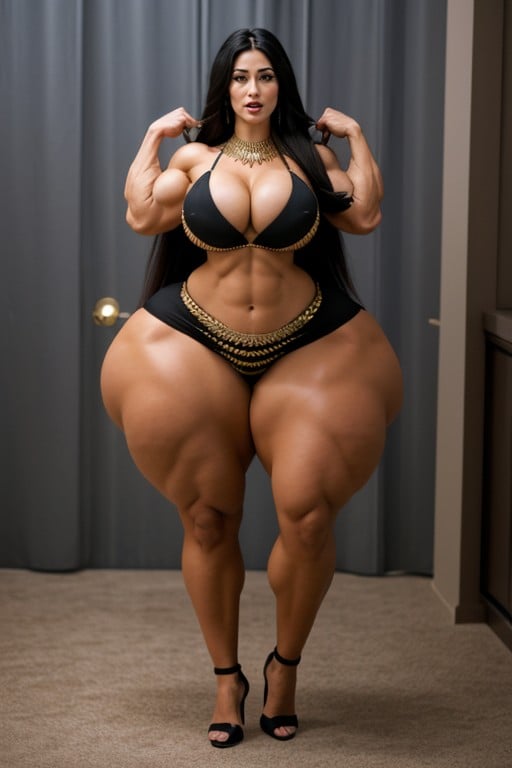 Extremely Muscular, Hyper Gigantic Massive Muscles Woman, Blue Belly DancerAI同性恋黄片