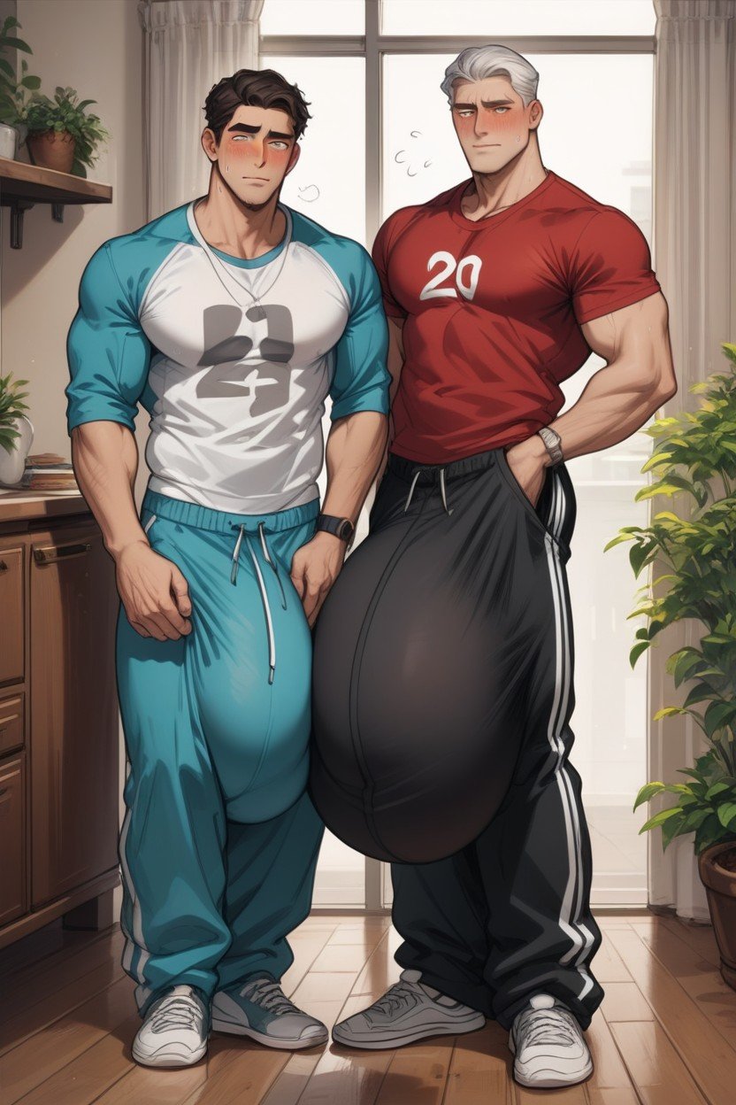 Hyper Balls, Sweatpants, Hyper Bulge Pornografia gay com IA