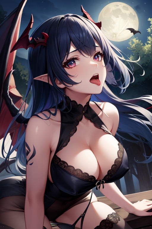 Forest, Black Blue Hair, Tongue Out AI Gay Porn