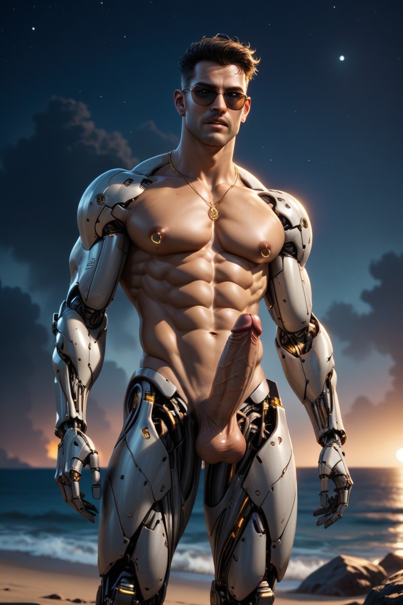 Human Torso, Cyborg, Extra Large Penis AI Gay Porn