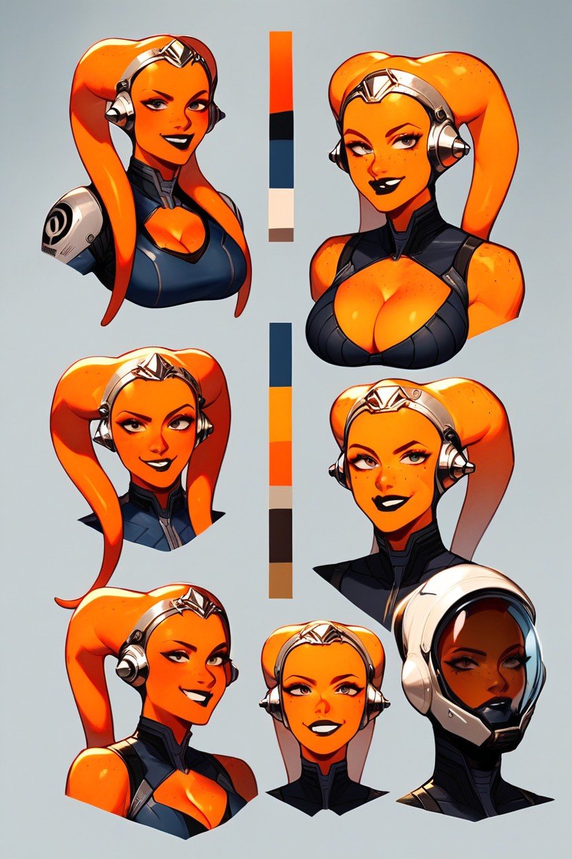 Freckles, Futuristic Armor, Twi'lek Female AI Gay Porn