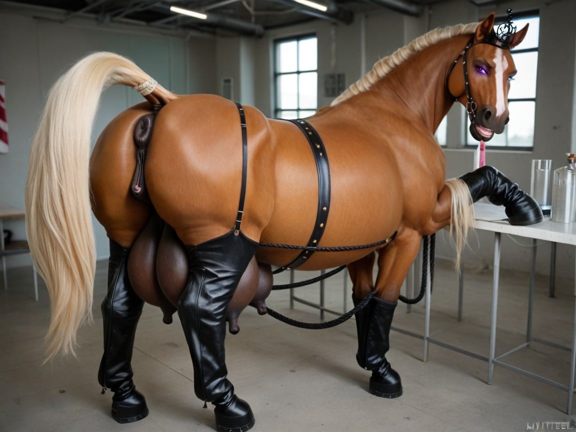 High Heel, Mylittel Extremly Large Teats American Draft Equinepussy, 巨臀 AI黃片