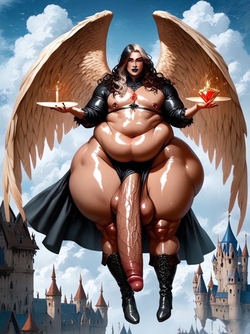 Hyper Gigantic Long Cock, Corps Entier, Huge Butt Porno IA Gay