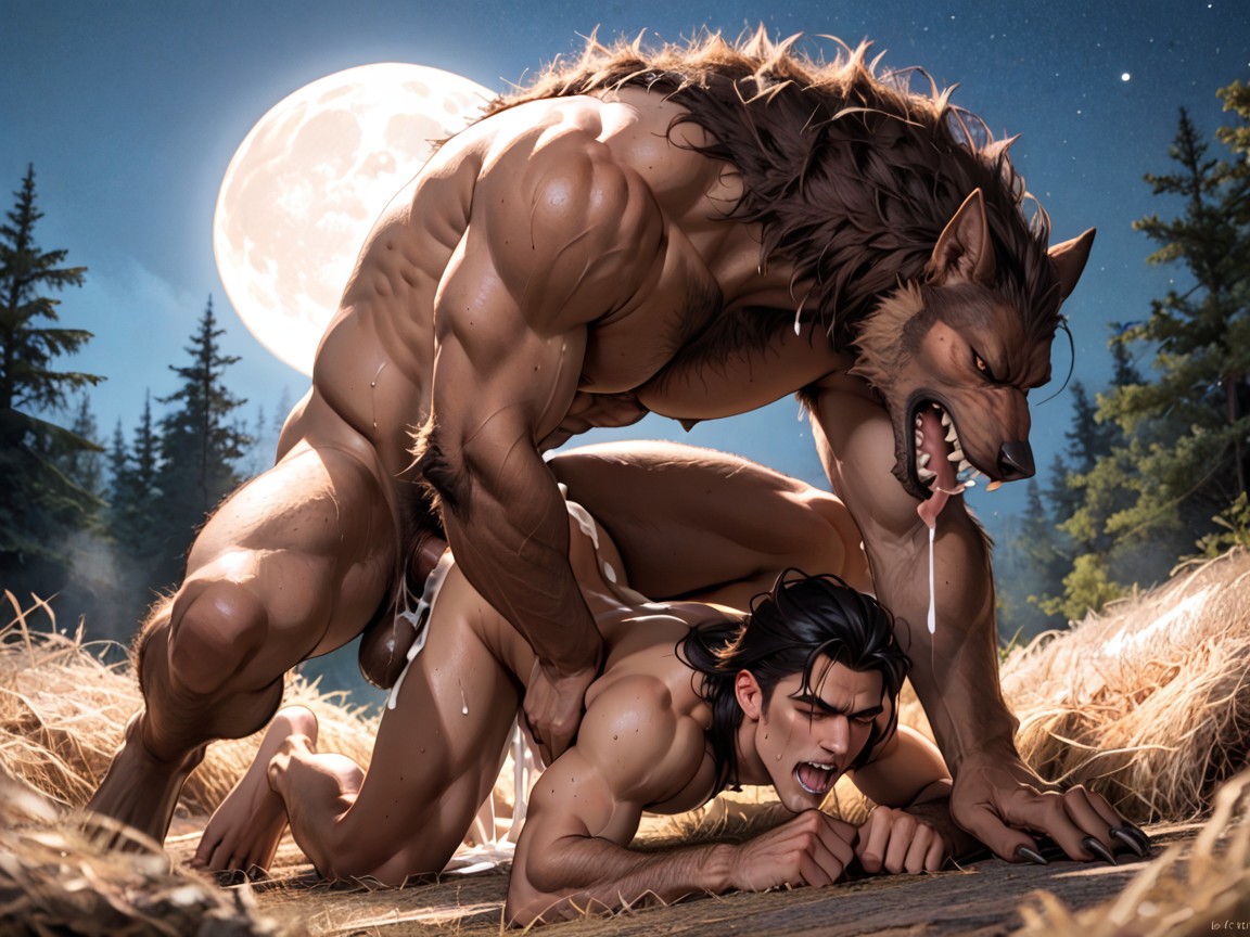 Top Werewolfs Balls Are Slapping, Large Claw Hands, 사이드뷰 게이 AI 포르노