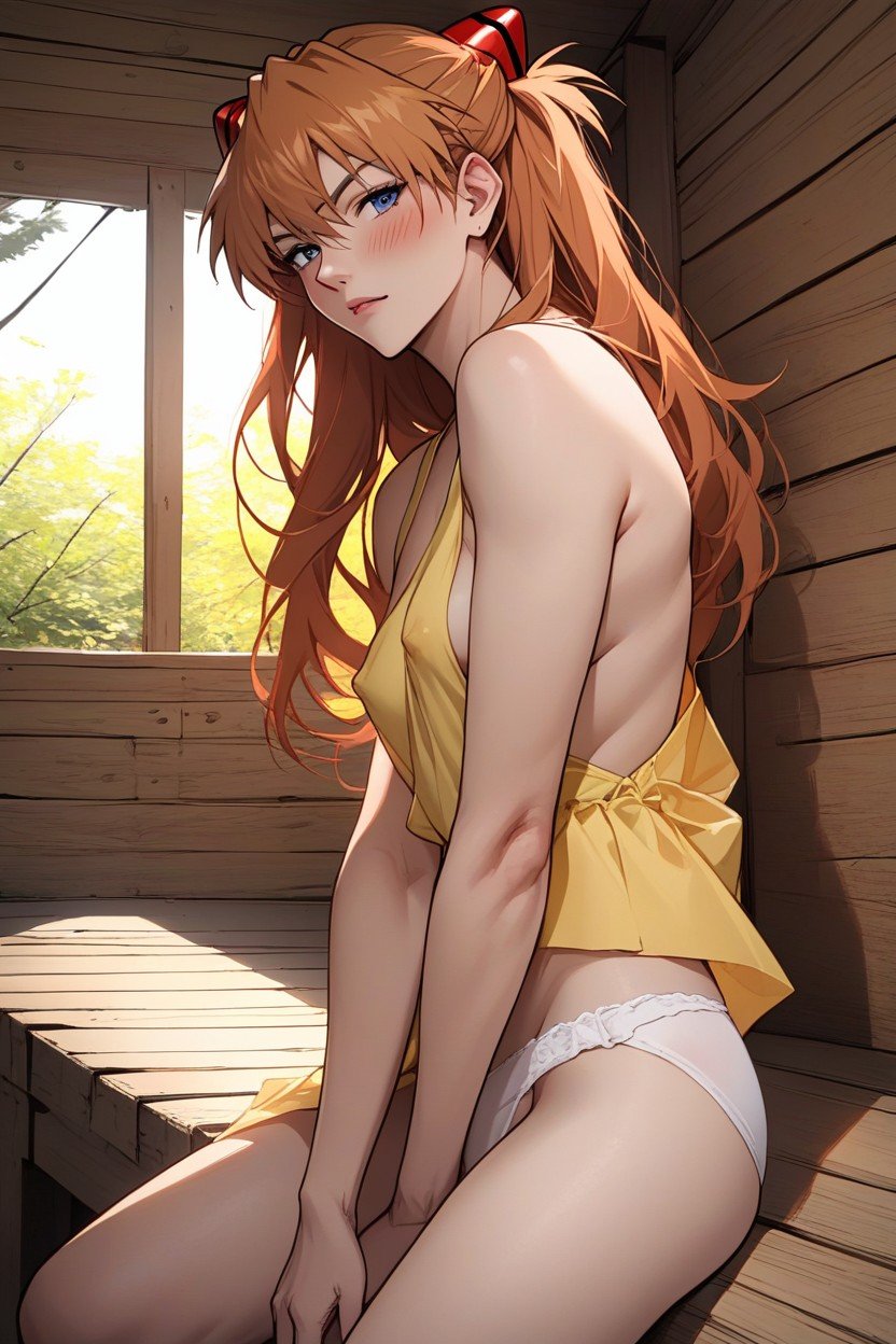 Olhando Para O Visualizador, Peito Pequeno, Asuka Langley From Evangelion Hentai IA pornografia