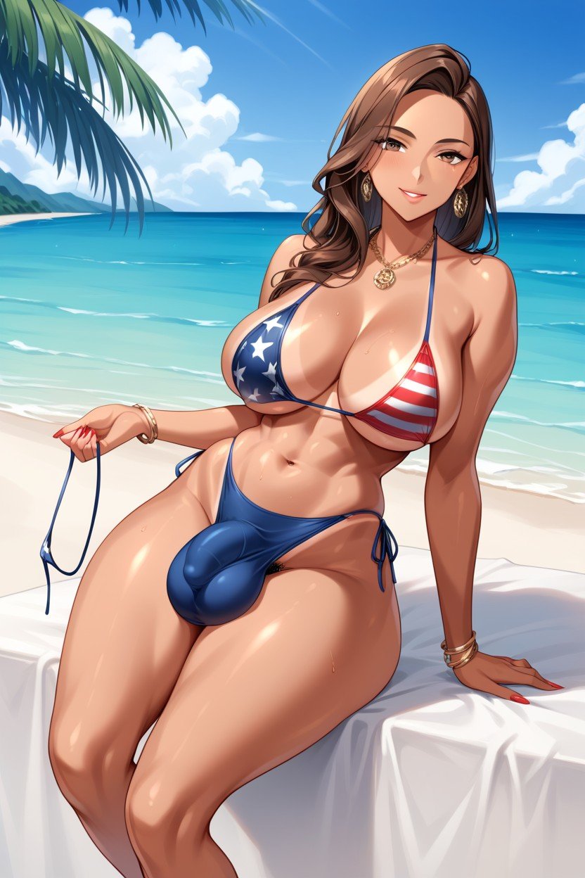 Bikini, ラティーナ, Big Breasts ニューハーフAIポルノ