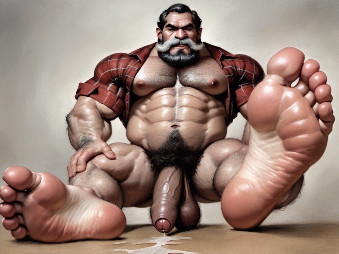Big Hairy Hands, Big Soles Dynamic Action Pose, 18+ AI同性戀黃片