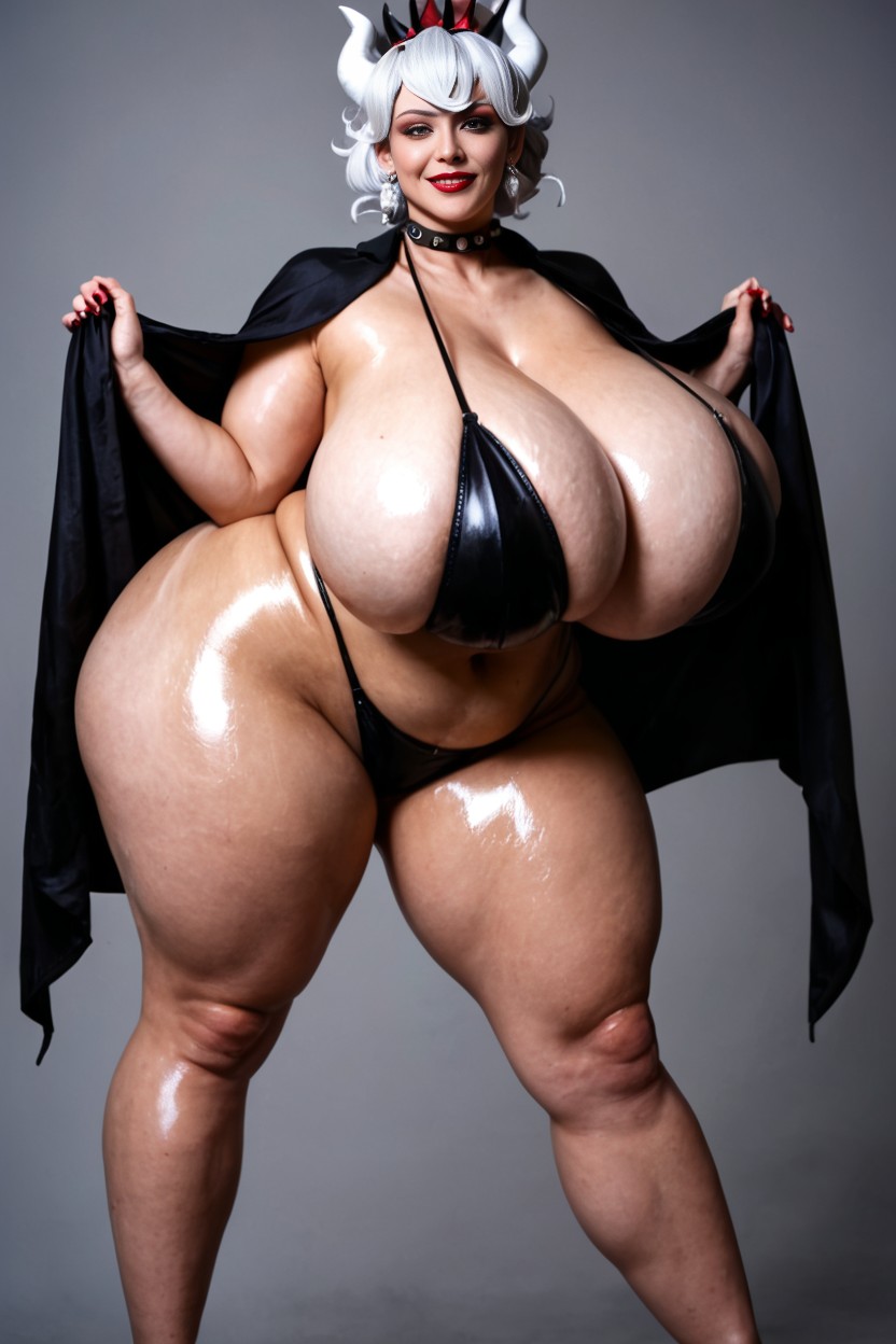 Extremely Large Ass, Shining Oiled Skin, Big Rounded Ass AI Porn