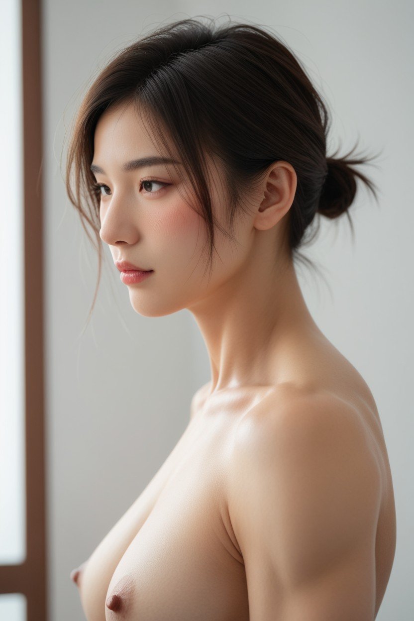 부끄러움, Side View, Very Hair아시아 AI 포르노