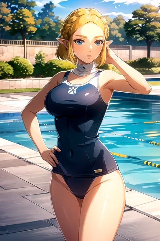 Piscina, 18+, School SwimsuitHentai IA